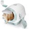 Myiosus Cat Litter Tray with Hood, Enclosed Cat Litter Box with Lid & Flap Door, Hooded Litter Tray for Small Cats, Kitten Litter Tray Plastic Toilet Up to 5.5kg, 50x35x37cm, White/Blue