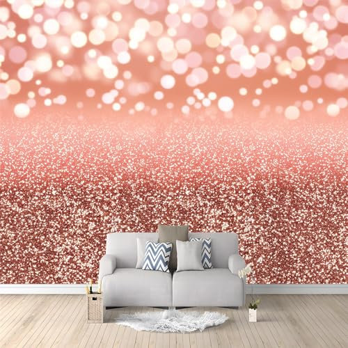 Papier Peint Intissé Paillettes d'or rose Déco Murale Maison Chambre Salon, Photo Murale Décorative - Pour Jeunesse Enfants Cadeau 150 x 105 cm