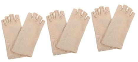 GALPADA 3paare Uv-Schutz Damen Fingerlose Handschuhe Atmungsaktive Sommerhandschuhe Für Outdoor-aktivitäten Leichte Halbhandschuhe Für Fahren Und Radfahren Optimaler Nägel-Schutz