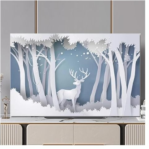 LXHZSY Outdoor TV Cover Fernsehhaube TV-Staubschutztuch 32-75 Zoll Niedliche Monitorabdeckung for Schutz des Bildschirms(02,60inch(140x85cm))