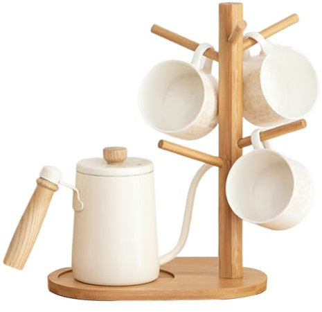 Helweet Porte Tasses, Arbre à Tasse, Porte Tasse à Café, Support de Tasse a Café, Support à Bretzel, Économisez Efficacement de L'espace Sur le Comptoir, Peut Contenir 7 Tasses(Tasses Non Incluses)