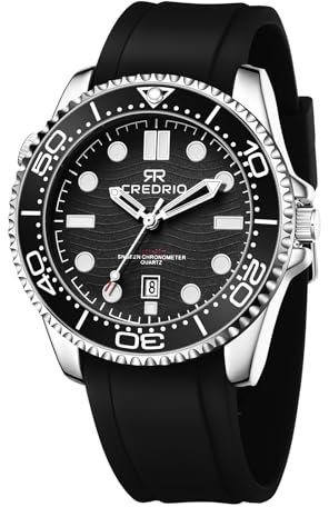 Dayllon Herren Quarzuhren,Chronograph Wasserdicht Leuchtend Designer Herrenarmbanduhren,Business Work Sport Casual Dress Watch mit Silikonband Elegante Geschenke für Männer (Schwarz)