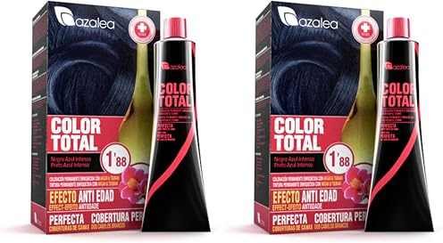 ALEA - Tinte Pelo Mujer - Color Total - Número 1,88 - Color Negro Azul Intenso - Coloración Permanente en Crema - Cobertura Total de Canas - Aclara hasta 3 Tonos en Cabellos Naturales (Paquete de 2)