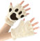 DIELIANHUA Katzenpfoten Handschuhe, Damen & Mädchen, Plüsch, Warme Winterhandschuhe mit Katzenpfoten für Frauen, Mädchen & Cosplay Zubehör, Beige