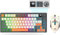 75 ％ Wireless Gaming Keyboard and Mouse Combo, Mechanical Keyboard + 3D 1600DPI Mice, 2000mAh Battery, RGB Backlit Keyboards with 80 Keys Computer PC Gaming Keyboards for PC/Laptop (Black)
