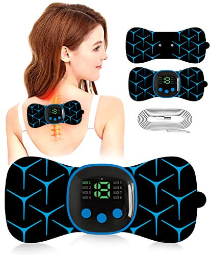 COODAY Masajeador Cervical Profesional Tens/EMS/Masaje con Estimulación Secuencial,8 Modos y 19 Intensidades Masajeador de Cuello EléCtrico,Aliviar el Dolor y Estimular Abdominales, Glúteos