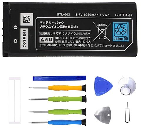 ERYNK UTL-003 Batteria di ricambio per console da gioco Nintendo DSi XL/DSi LL/DS XL, (non per Nintendo DSi NDSi DS Lite) con kit di attrezzi