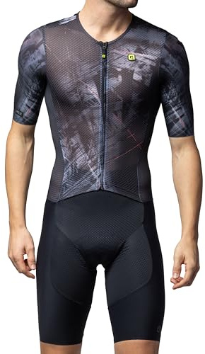 Alé Cycling PR.E Mirror Skinsuit für Herren, Schwarz, Größe L