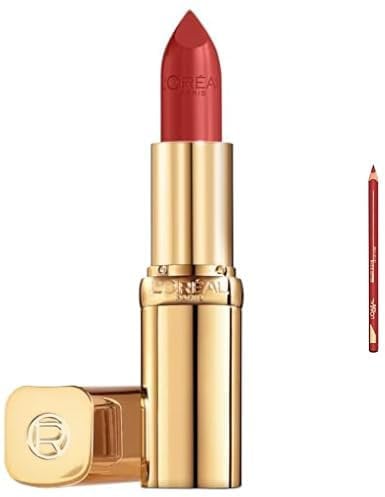 L’Oréal Paris Color Riche 2-teiliges Lippen-Set – Lipliner & Satin Lippenstift, 1980 Lambre & 126 Excusez Moi, Für präzise Konturen und ein seidiges Finish