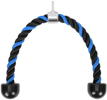 LAPONO Cuerda Tríceps Cuerda para Tríceps Cuerda Biceps Cable Nylon Triceps Cuerda Triceps Polea Desplegable Manijas Antideslizantes para Entrenamiento multigimnasio Fitness (Negro azul, 90 cm)