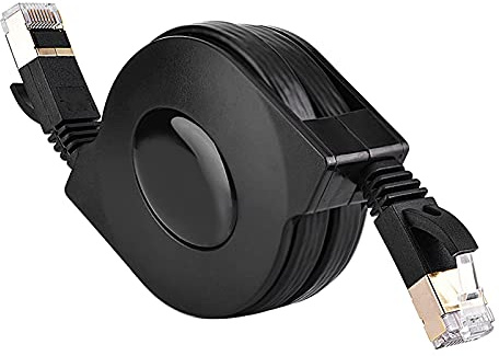Ejoyous CAT7 RJ45-Netzwerkkabel, Lan Kabel Einziehbares Ethernet-Kabel 600 MHz Patch- und geschirmtes LAN-Netzwerkkabel, flaches