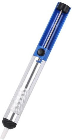 Pompe à souder, kit de pompe à dessouder, pompe à dessouder, pompe à dessouder en alliage d'aluminium, buse en silicone résistante aux hautes températures pour et aspiration de soudure (couleur : 19 x