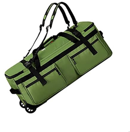 Reisetasche mit Rollen Reisetasche mit Rädern, große Kapazität, for Outdoor-Reisen, Klettern, Wandern, Camping, Trekking, Rucksack, Kleidersack mit Rollen, Gepäck, Handtasche(Green)