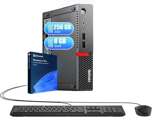 Lenovo ThinkCentre M910Q Tiny PC Desktop Computer, Intel Core i5-6500, 8GB RAM, 256GB SSD, Bluetooth, QWERTY Keyboard, Mouse, USB WiFi, Windows 11 Pro (Refurbished)