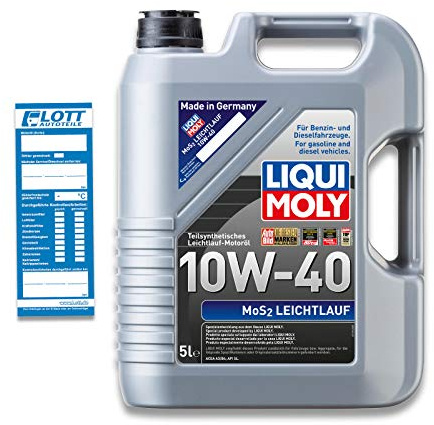 LIQUI MOLY Motoröl 10W-40 МoS2 Teilsynthetiköl Motor Öl ACEA A3/B4 API SL Leichtlauf 5L