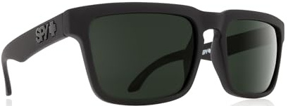 Spy Optic Helm Flat Sunglasses, Soft Matte Black/Happy Gray/Green, 57 mm