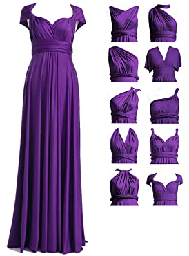 Infinity Kleid mit Bandeau Convertible Brautjungfernkleid Lang Übergröße Multi-Way Kleid Twist Wickelkleid