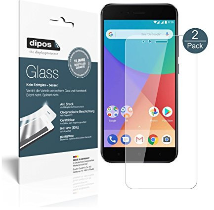 dipos I 2X Protector de Pantalla Compatible con Xiaomi Mi A1 Vidrio Flexible Cristal Proteccion 9H