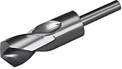 sourcing map Foret Hélicoïdal Mèche à Queue Réduite Tige 32 mm Acier Haute Vitesse 6542 HSS Oxyde Noir avec Tige Droite de 1/2 pouce