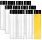 YBCPACK 12 Pack 13.6 OZ (400 ml) Clear PET Plastic Bottles with Black Lids - Smoothie Drink Bottles Ideal for Water, Juice, Milk and Other Homemade Beverages