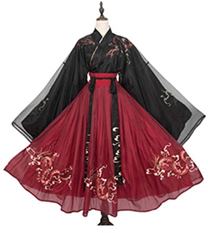 Dittzz Chinesisch Hanfu Kleid Damen Kleidung Tang Anzug Chinesisch Traditionell Kostüm Stickerei Hanfu Kleider für Bühnenshow Performances Cosplay