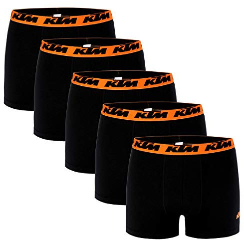KTM by Freegun Boxershorts für Herren Unterwäsche Pant Men´s Boxer 5 er Pack, Farbe:Black, Bekleidungsgröße:L