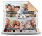 PR Print Royal Kissen mit Füllung - Fotocollage selbst gestalten mit Spruch - Familie - mit Vier eigenen Fotos - Geschenkidee Fotokissen - Farbkissen Rückseite Beige
