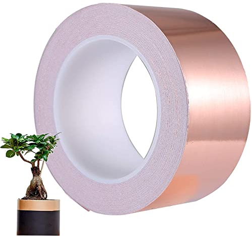 Kupferfolie Klebeband EMI Abschirmband Kupferfolienband Kupfer Klebeband Selbstklebend SchneckenschutzTape Selbstklebend Klebeband Hohe Temperatur Hitzebeständig Selbstklebend (0.05MM X 20MM X 20M)