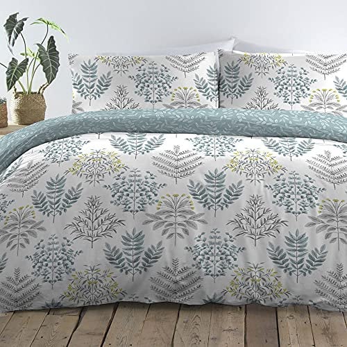 Dreams & Drapes - Emily - Easy Care Duvet Cover Set - 3pcs, Double Bed Size in Duck Egg
