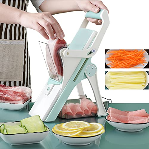 Coupe-légumes et viande 8 en 1 avec 5 lames de dés, broyeur, éplucheur de fruits, pommes de terre, fromage, râpe, hachoir, accessoires de cuisine