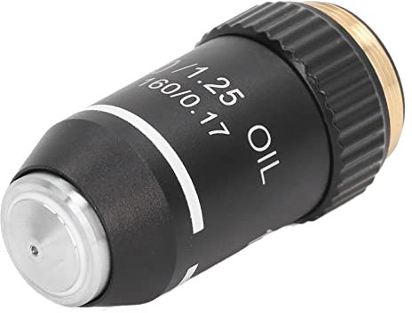 100X Magnifying Lens, Corrosion Resistant Microscope Objective Eyepiece Standard Size for Biological Microscopes