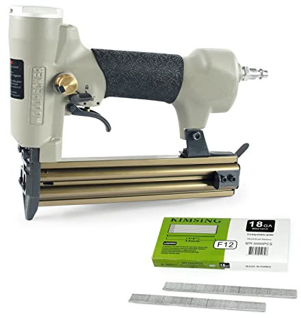 Woodpecker Pneumatic 18 Gauge 3/8 to 1-1/4 Continuous Firing Brad Nailer with 5,000 Brad Nails, Air Power Finish Nail Gun for Windows & Doors, Cabinets
