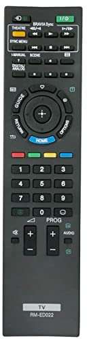 VINABTY RM-ED022 Mando a Distancia de Repuesto para Sony Bravia TV KDL-32BX400 KDL-40BX400 KDL-22EX302 KDL-26EX301 KDL-26EX302 KDL-32EX301 KDL-32EX302 KDL-32EX401 KDL-32EX402 KDL-37EX401 KDL-40EX401