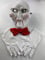 Adult Unisex Halloween Saw Horror Costume, Saw Mask + Red Bow Tie + White Gloves ~ The Puppet Scary Purge Cosplay Themed Party Fancy Dress Outfit