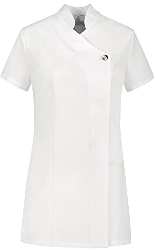 B-well Marcella Kasacks Damen Pflege Kasack Damen Spa Kosmetikerin Kleidung mit Knöpfen und Reißverschluss für Kosmetikerin, Friseurin, Masseurin, Physiotherapeutin, Spa