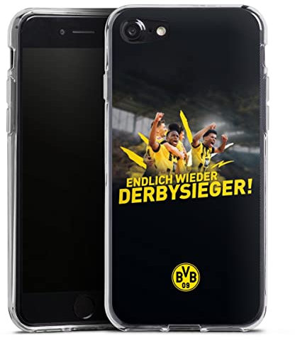 Silikon Hülle kompatibel mit Apple iPhone 7 Case transparent Handyhülle BVB Fußball Borussia Dortmund