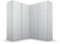 Rauch Möbel Quadra Schrank Eckschrank Schwebetürenschrank, Grau, 4-trg., inkl. 2 Kleiderstangen, 12 Einlegeböden, 3 Schubkästen, BxHxT 181x210x187 cm