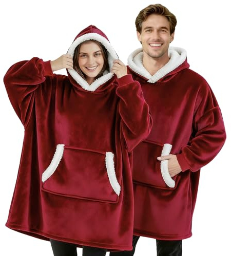 Übergroße Hoodie Decke mit Taschen, Winter Super Weich und Bequem Damen Flanell Kapuzenpullover Kuscheldecke Hoodie Blanket Geschenke Decke mit Ärmeln für Erwachsene Grau, Männer, Frauen, Jugendliche