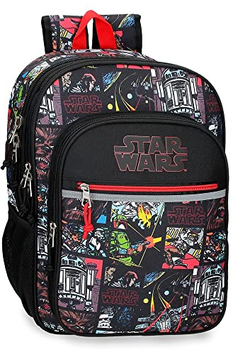 Star Wars Galactic Team Schulrucksack mit zwei Fächern, Schwarz, 30 x 40 x 13 cm, Polyester, 15,6 l