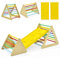 COSTWAY 3-in-1 Kletterdreieck Montessori Kinder mit Rampe, 2 Kletterleiter Dreieck aus Holz zum Klettern, maximale Belastung 60 kg, Verwendung im Innenbereich für Kinder ab 3 Jahren