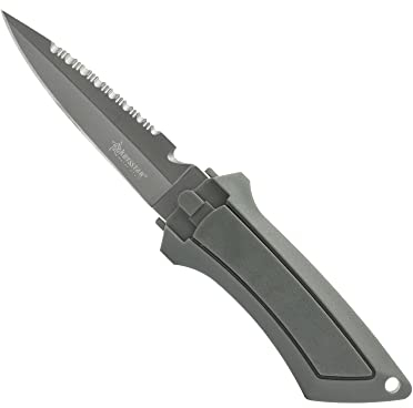 ABYSSTAR Barracuda 9, Coltello subacqueo Unisex Adulto, Nero, 9 cm