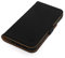 PORTER RILEY - Leather Case Compatible with iPhone 11 (6.1). Premium Nubuck Genuine Leather Stand/Cover/Wallet/Flip Case with Card Slots & Horizontal Stand (Black, Tan)