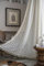 Yaofeiou Vintage Vorhänge Landhausstil Häkeln Stricken Vorhang Beige Blume Vorhänge Transluzent Vorhang mit Quaste Ösenschal Luftig Dekoschal für Wohnzimmer Schlafzimmer, 2er Set B150xH160cm