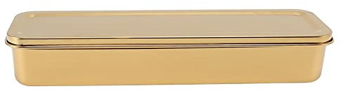 Wisecoco Besteckkasten-Organizer aus Edelstahl – Küchenutensilienhalter Für Essstäbchen, Löffel, Gabeln – Besteck-Aufbewahrungsbox Mit Deckel Und Abtropffläche(Gold)