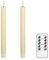 Eldnacele LED Taper Candles Flickering with Remote Timer, Battery Operated Flameless Taper Candles Real Wax Pack of 2, LED Dinner Candles for Christmas Home Wedding Decor