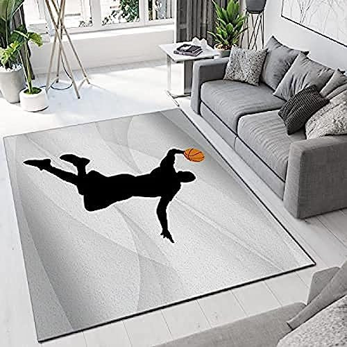Anti-Rutsch-Teppich, 3D Druck Junge, Der Basketball Schießt Tischsets Schlafzimmerteppich Waschbare Fußmatten Haushaltsbereich Matte Haustierteppich 100 X 200 cm