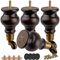 Btowin VCF 14cm Holz Möbelfüße mit Lenkrollen, 4er Set Massivholz Spindel Tischbeine Möbelbeine mit Rollen & vorgebohrten M8 Bolzen & Montageplatten für Schrank Sofa Ottomane Liegestuhl Sessel