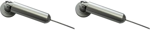 GARDINIA Race Seilspanngarnitur für die Wand- oder Nischenmontage, Länge: 5 m, Alle Befestigungsmaterialien inklusive, Metall/Silber-matt (Packung mit 2)