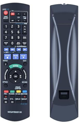 TCNOUMT N2QAYB000130 Ersatz Fernbedienung kompatibel für Panasonic DVD Recorder DMR-EZ47 DMR-EZ48 DMR-EX98 DMR-EX98VEBK DMR-EZ47VEBK DMR-EZ49V DMREZ47VEBS