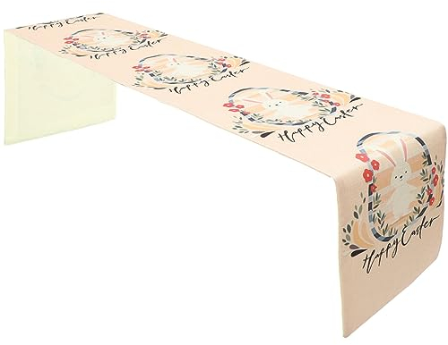 MAGICLULU Tischläufer Zu Ostern Tischläufer Kommode Ostereier Tischläufer Landhauskommode Schals Frühling Tischläufer Hochzeitstischläufer Tischdeko Zu Ostern Hase Tischtuch Bankett Flachs